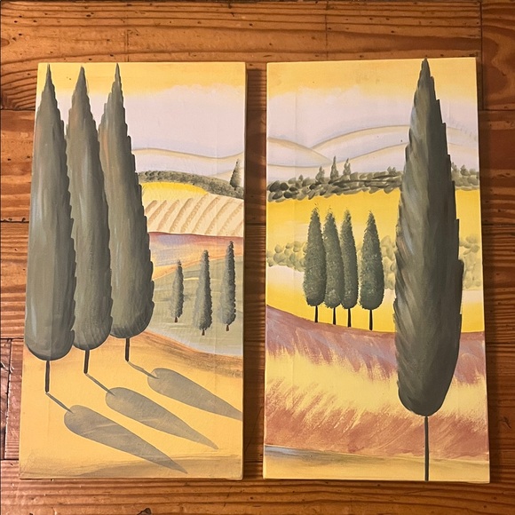 Yellow and Green Landscape Canvas Art